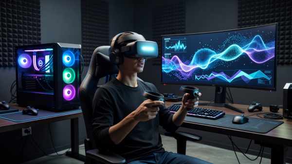 Virtual Reality Headset Immersive Tech Setup
